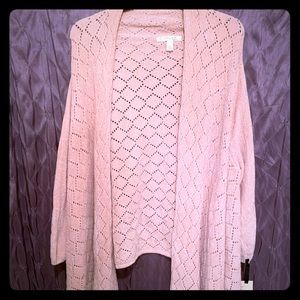 Soft pink chenille sweater in 3x